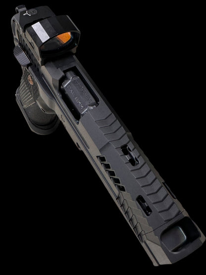 DARK FORGE REAPER PORTED + COMP 5” 9MM DOUBLE STACK ALUMINUM GRIPS (OPTIC NOT INCLUDED)