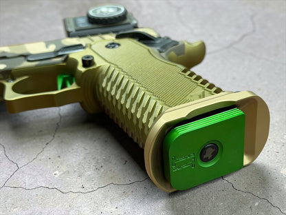 STACCATO CUSTOM C2 PORTED 3.9"
MULTICAM WITH T7 ALUMINUM GRIPS, AIMPOINT ACRO P2 & EDGE "GREEN" TRIGGER