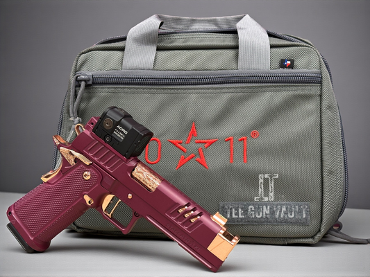 STACCATO CUSTOM XC BLACK CHERRY 18K ROSE GOLD ACCENTS WITH PHOENIX ALUMINUM GRIPS ACRO P2 AND X300 (pre owned)