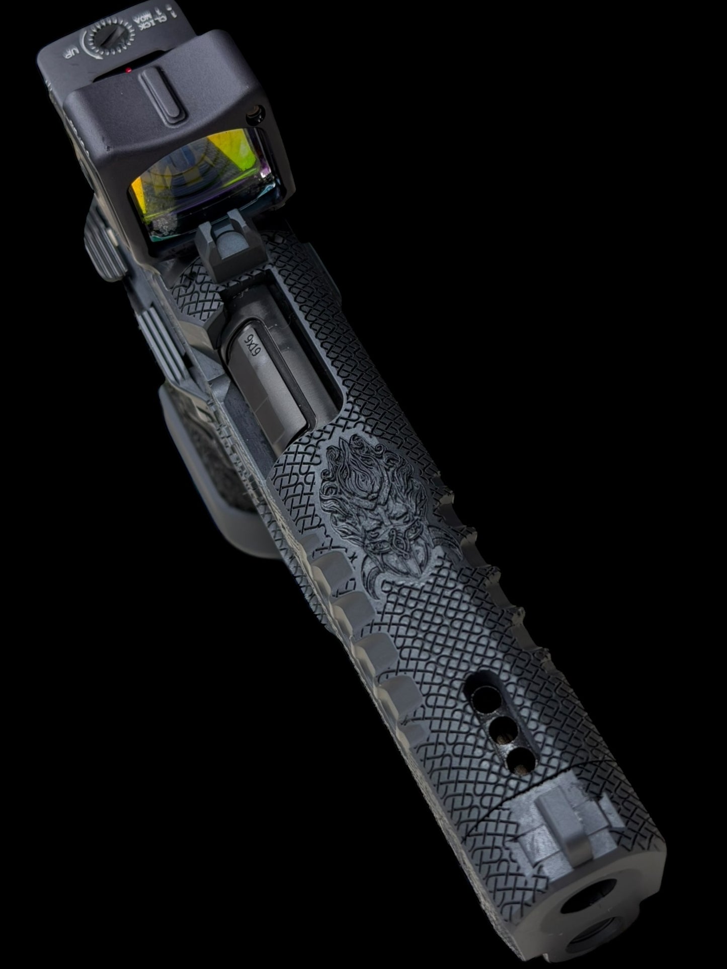 STACCATO CUSTOM P4.5 HD “VIKING” PORTED 4.5” DRAGON SCALE GRIPS RMR HD