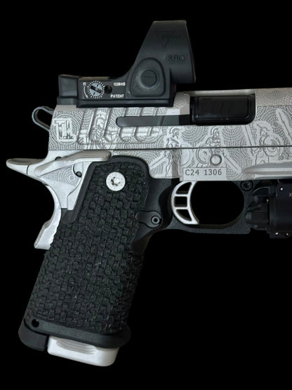 CUSTOM STACCATO C “SPARTACUS” EDITION PORTED FULLY ENGRAVED WITH SILVER FINISH SRO AND X300