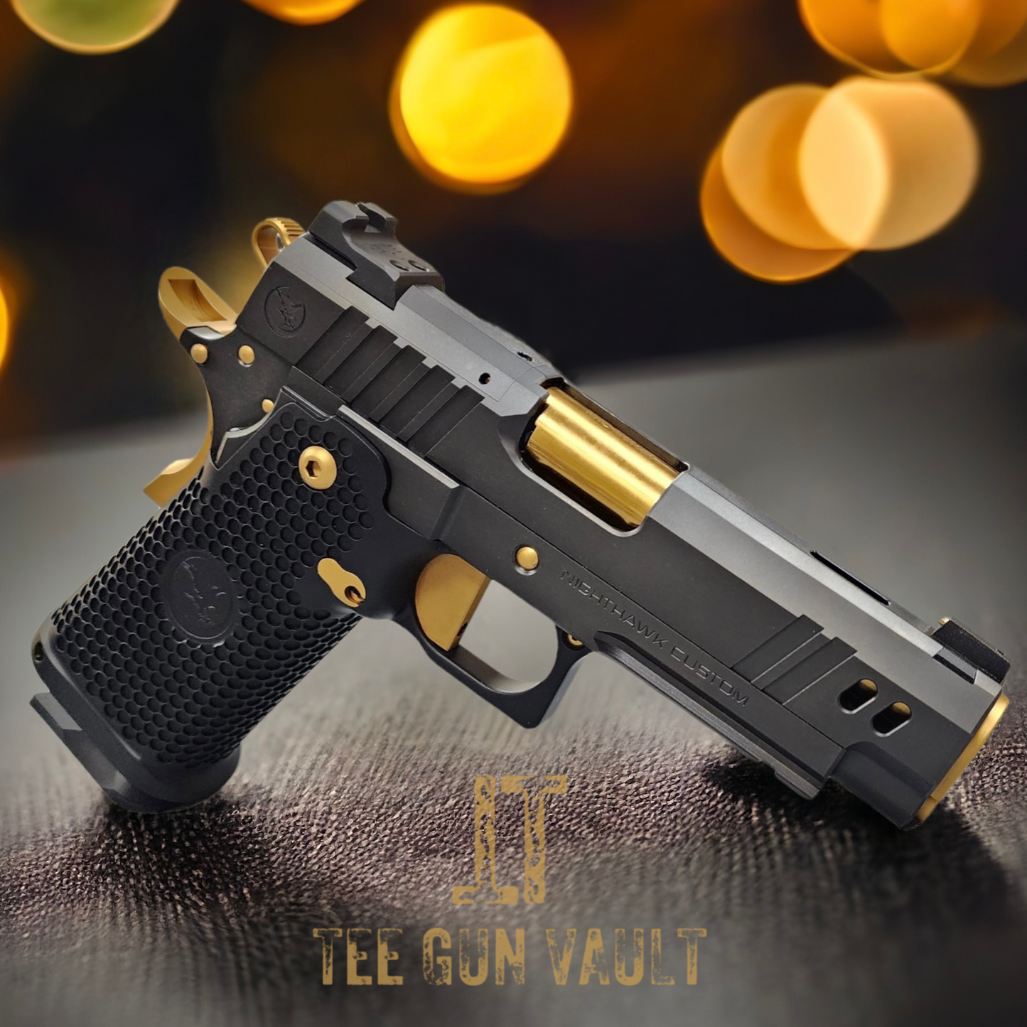 NIGHTHAWK CUSTOM VICE PRESIDENT 2011 BLACK/GOLD OPTIC READY 9MM