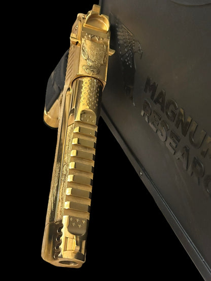 MAGNUM RESEARCH CUSTOM DESERT EAGLE POLISHED 24K GOLD PLATED FINISH 50AE