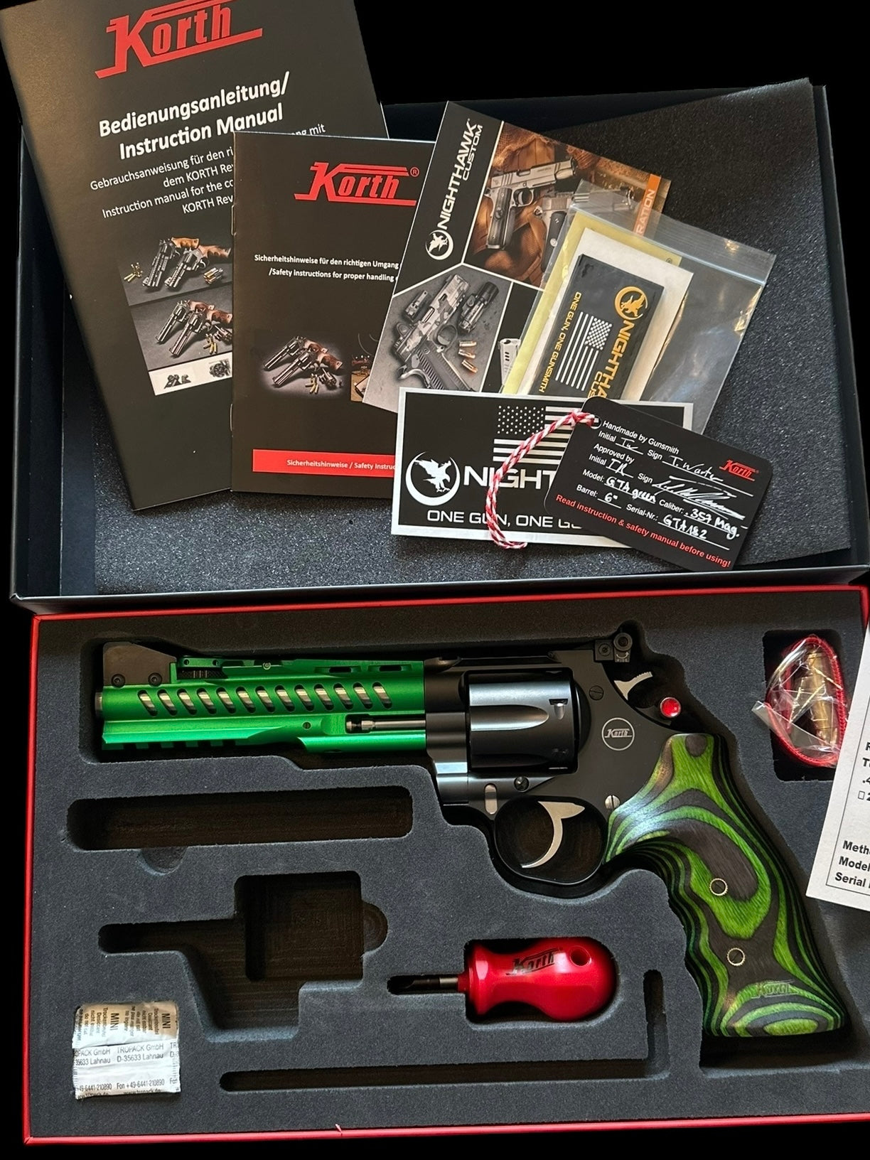 NIGHTHAWK CUSTOM KORTH REVOLVER SUPER SPORT GTA GREEN .357 MAG