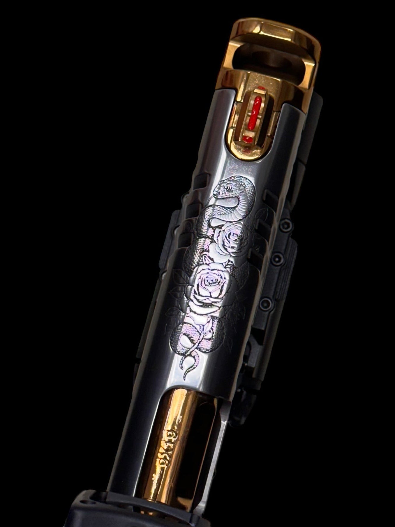 STACCATO CUSTOM XC “VITA FINITA” 3D ENGRAVED IN POLISHED PVD SILVER/COPPER FINISH.