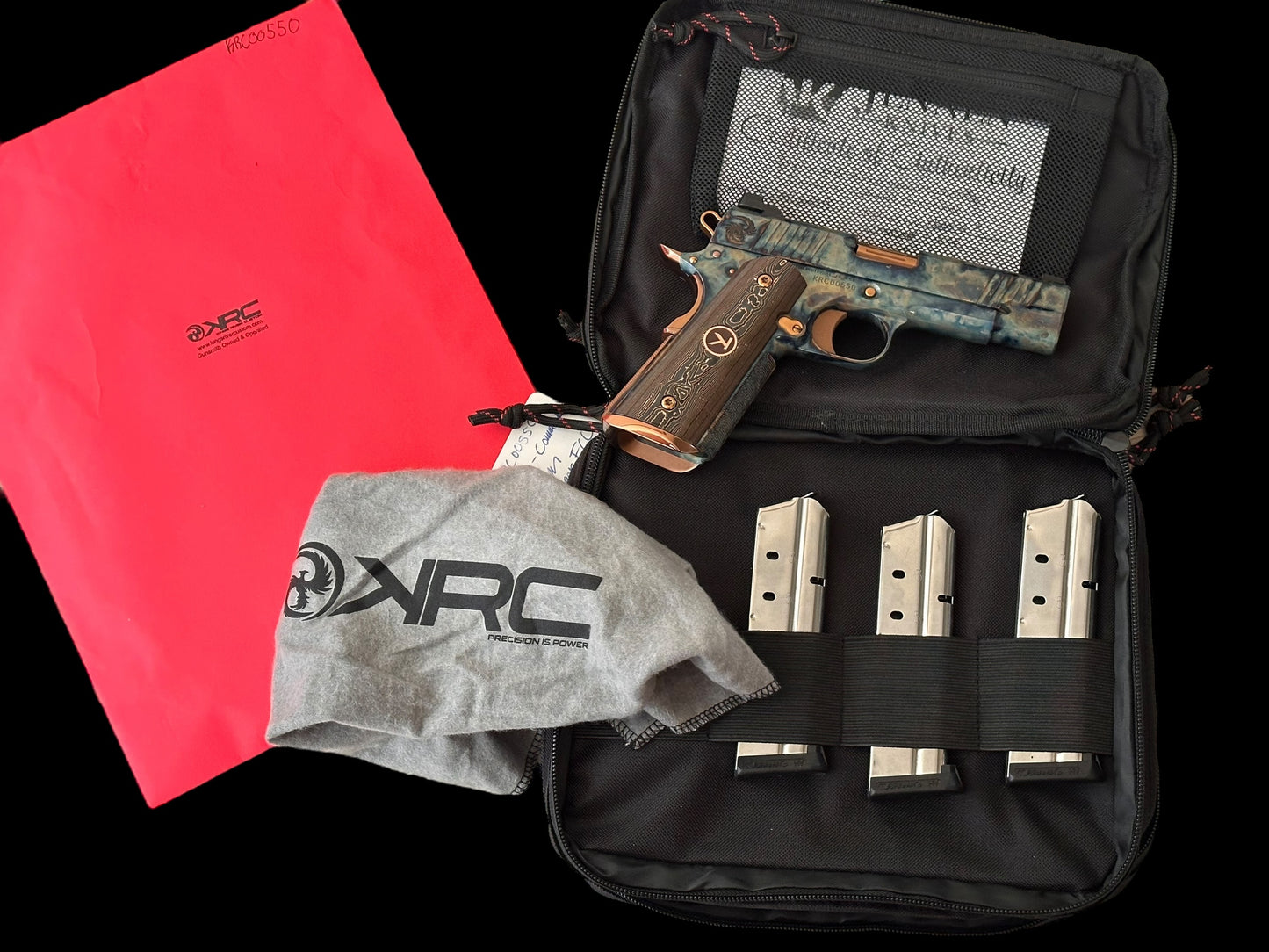 KINGS RIVER CUSTOM FCC 1911 COMMANDER FULL CASE HARDENED 9MM WITH IVORY GRIPS MASTERPIECE