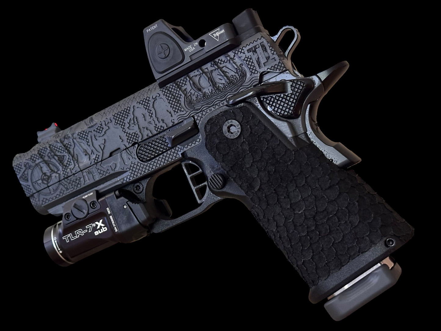 STACCATO CUSTOM CS “VIKING” PORTED 3.5” DLC BARREL WITH RMR AND TLR7 FLASHLIGHT