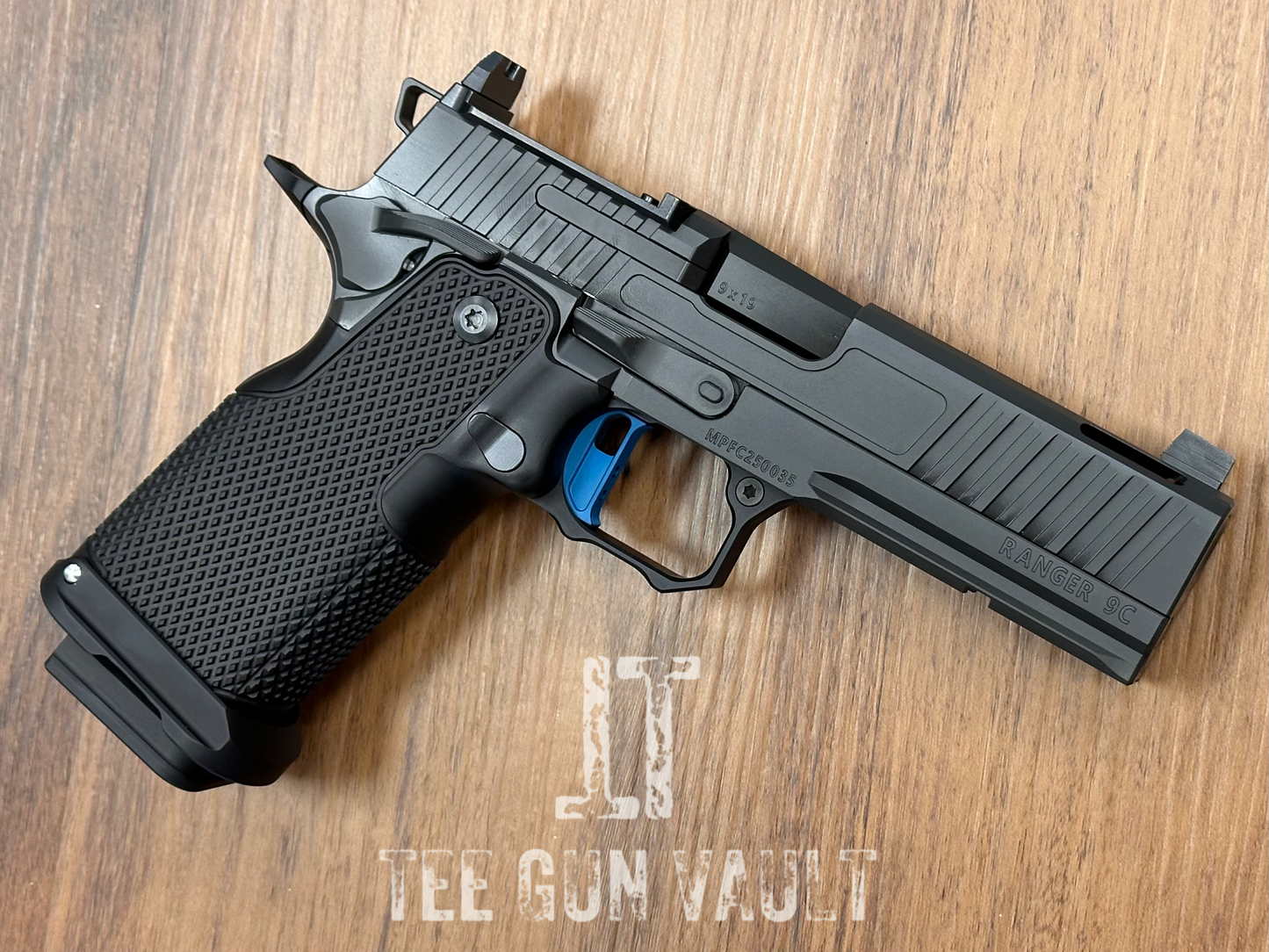 MILLER PRECISION RANGER 9C PORTED 9MM PISTOL - 4.4" BLACK WITH BLUE TRIGGER