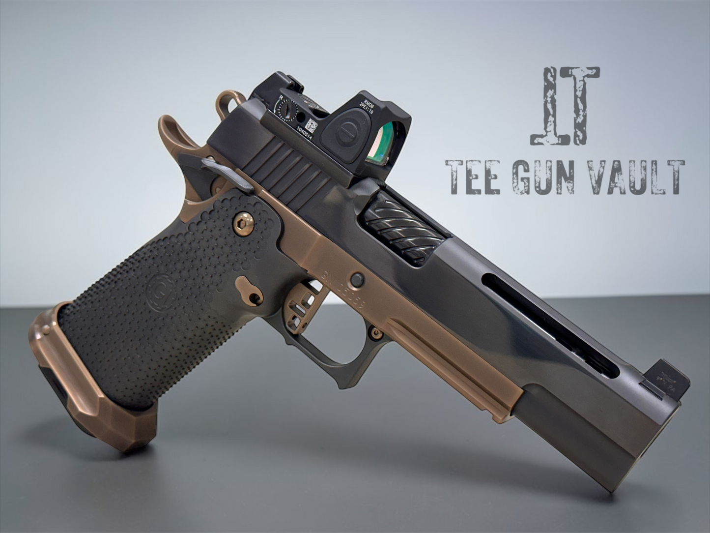 GUNCRAFTER INDUSTRIES 9MM PORTED DS GOVERNMENT POLISHED DLC WITH RMR OPTIC.