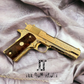 COLT CUSTOM 1911 GOVERNMENT .45 ACP FULLY ENGRAVED 24K PLATED WITH 2 GRIPS