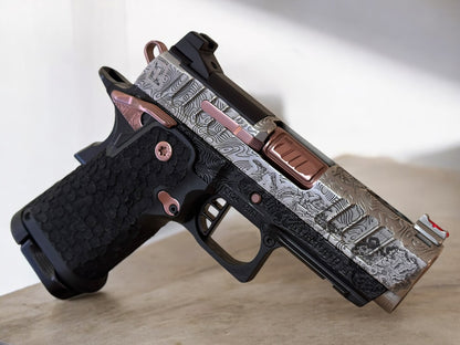 STACCATO CS CUSTOM “BLACK OPS” 3.5” PORTED SILVER/ROSE GOLD PVD (PRE OWNED MINT)