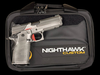NIGHTHAWK CUSTOM DOUBLE AGENT 9MM DOUBLE STACK RIDDICK FACTORY FINISH WITH RMR OPTIC PLATE. SUPER RARE