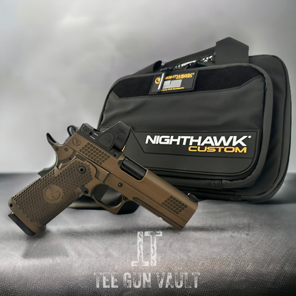 NIGHTHAWK CUSTOM TRS COMMANDER 4.25” TACTICAL READY SERIES IN BATTLE WORN BRONZE WITH TRIJICON SRO 2.5 9MM