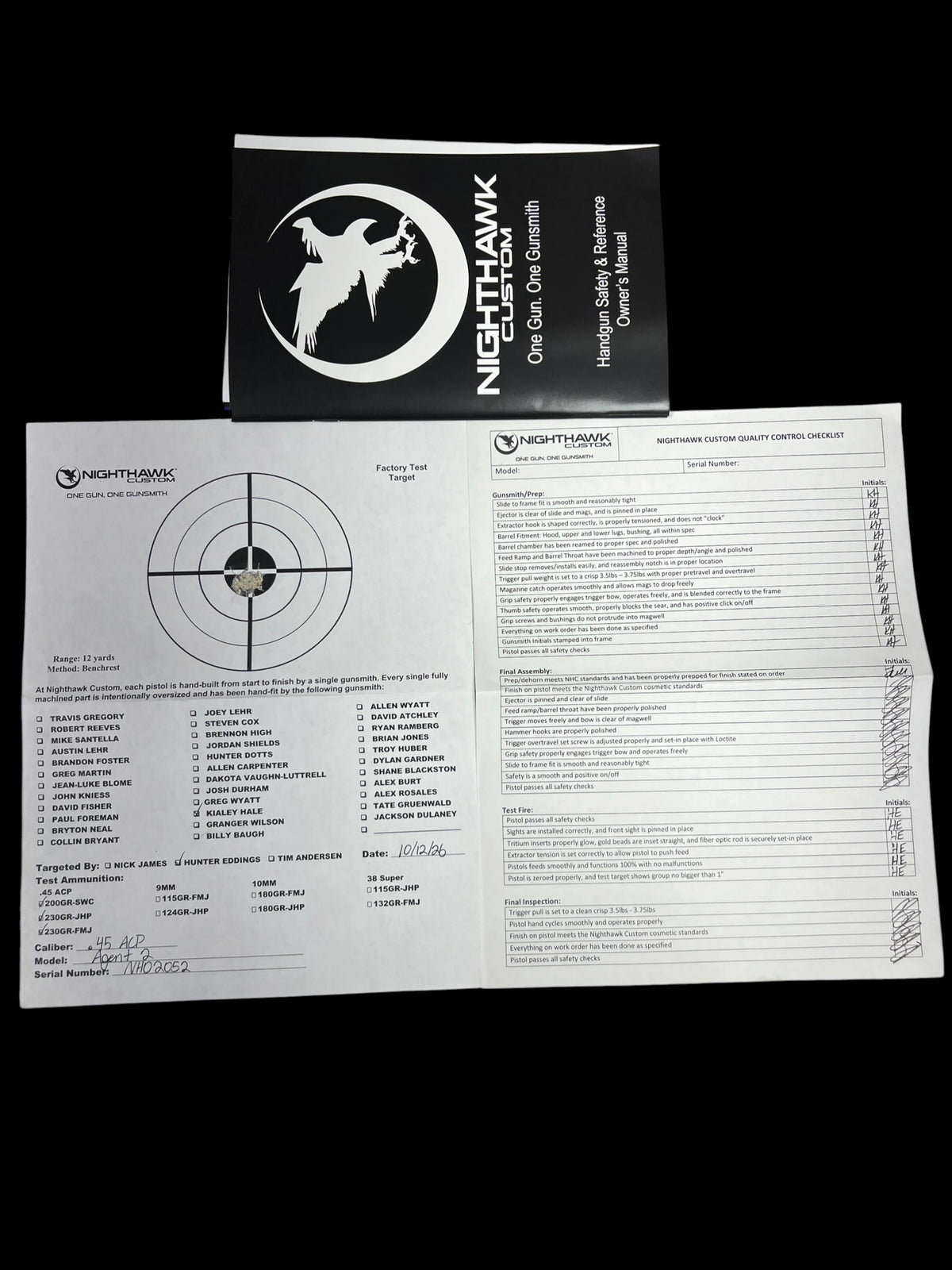 NIGHTHAWK CUSTOM AGENT 2 COMM .45ACP BURNT BRONZE