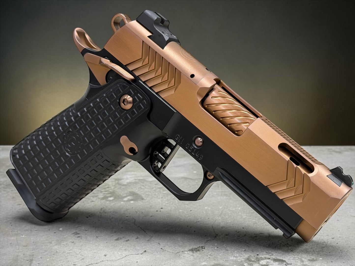 GUNCRAFTER INDUSTRIES X3 POLARA PORTED OFFICER FRAME IN POLISHED COPPER FINISH OPTIC READY 9MM