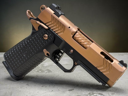 GUNCRAFTER INDUSTRIES X3 POLARA PORTED OFFICER FRAME IN POLISHED COPPER FINISH OPTIC READY 9MM