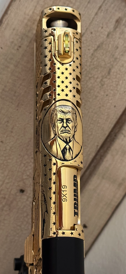 STACCATO CUSTOM XC “TRUMP” “KIRK” FULLY ENGRAVED POLISHED AND 24k GOLD PLATED SRO & X300