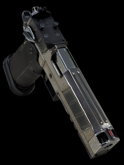 PHOENIX TRINITY H PRO COMP CUSTOM POLISHED BLACK CHROME WITH ALUMINUM EVO GRIPS 9MM