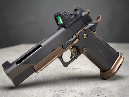 GUNCRAFTER INDUSTRIES 9MM PORTED DS GOVERNMENT POLISHED DLC WITH RMR OPTIC.