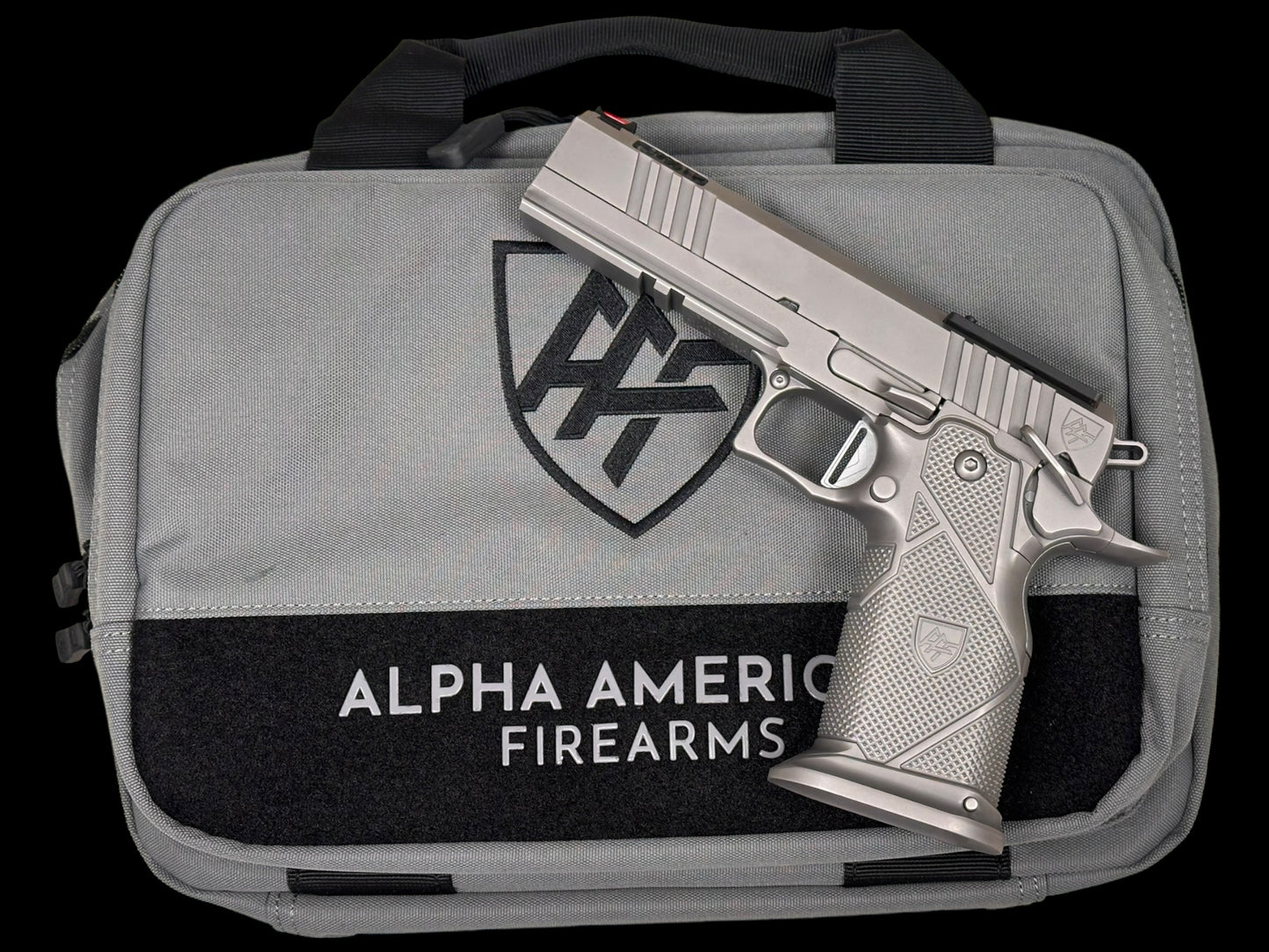 ALPHA AMERICAN WAR FIGHTER 5” GOV PORTED OPTIC READY ALUMINUM GRIPS 9MM