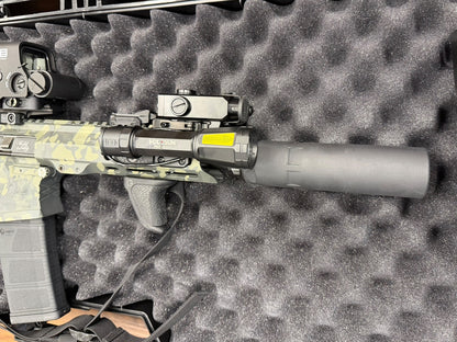 MUSTANG ARMAMENT 5.56 “CHESTY” GREY CAMO 8” CUSTOM BILLET.