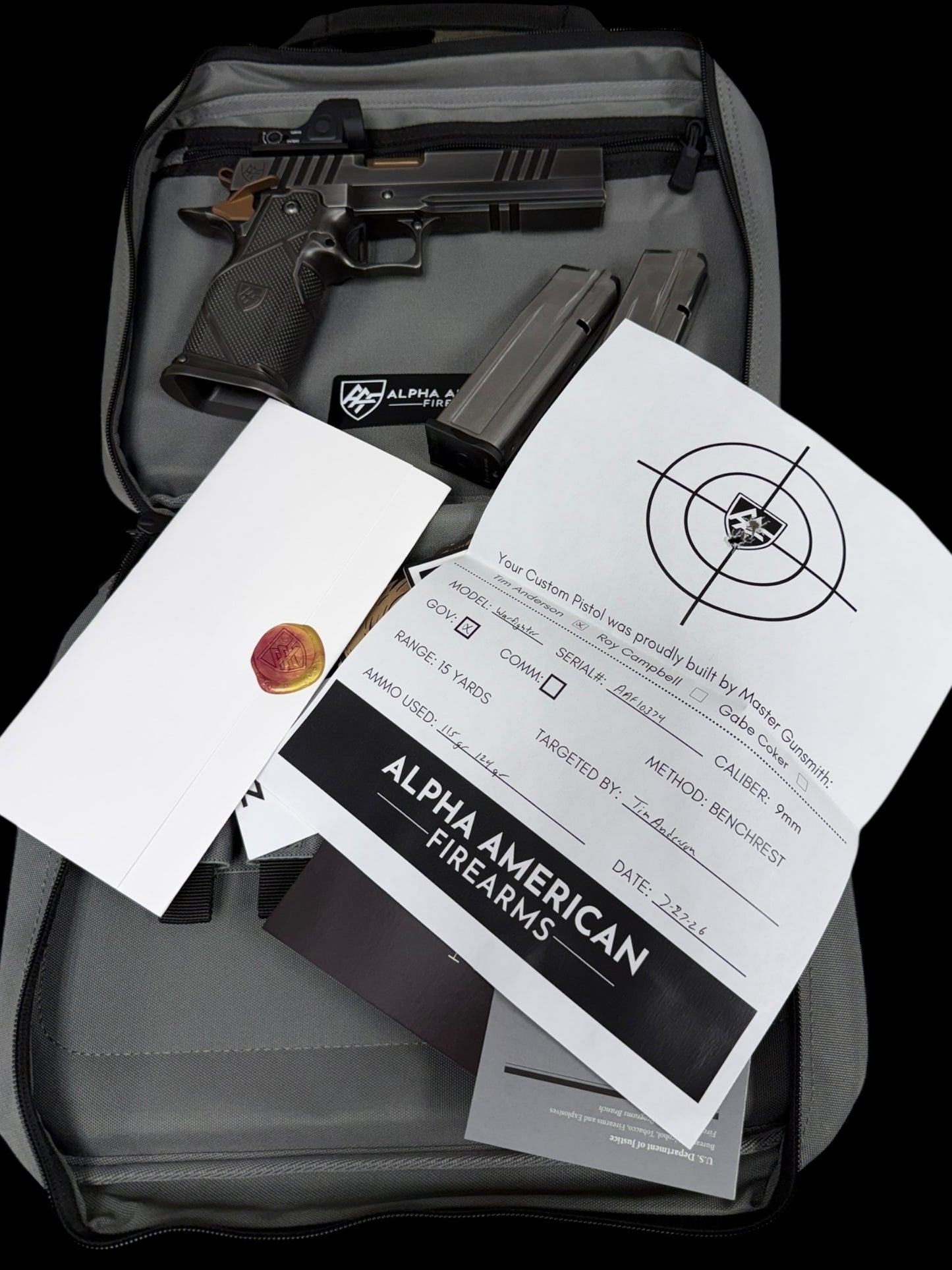 ALPHA AMERICAN WARFIGHTER ISLAND BARREL 9MM FULL STEEL BUILD WITH TRIJICON SRO