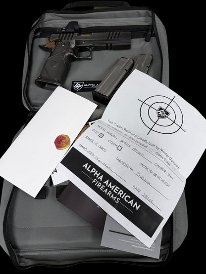 ALPHA AMERICAN WARFIGHTER ISLAND BARREL 9MM FULL STEEL BUILD WITH TRIJICON SRO