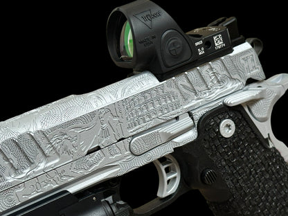 CUSTOM STACCATO C “SPARTACUS” EDITION PORTED FULLY ENGRAVED WITH SILVER FINISH SRO AND X300