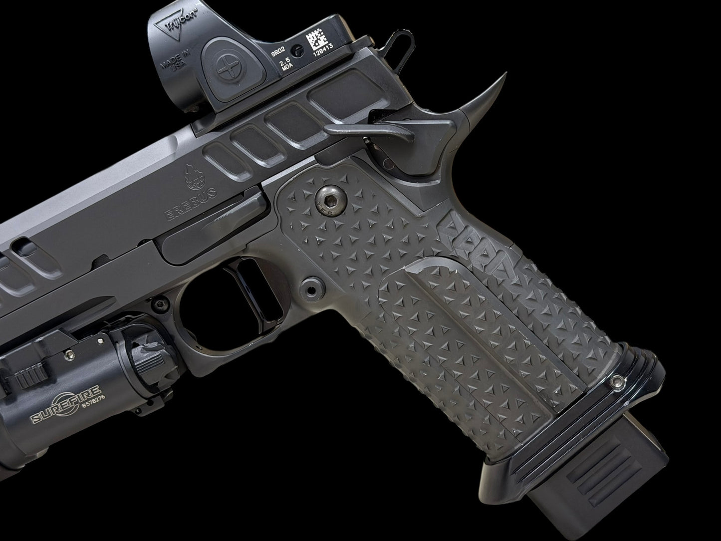 ATLAS GUNWORKS EREBUS V2 COMP’D WITH TRIJICON SRO AND X300 (PRE OWNED) EXCELLENT CONDITION 9MM
