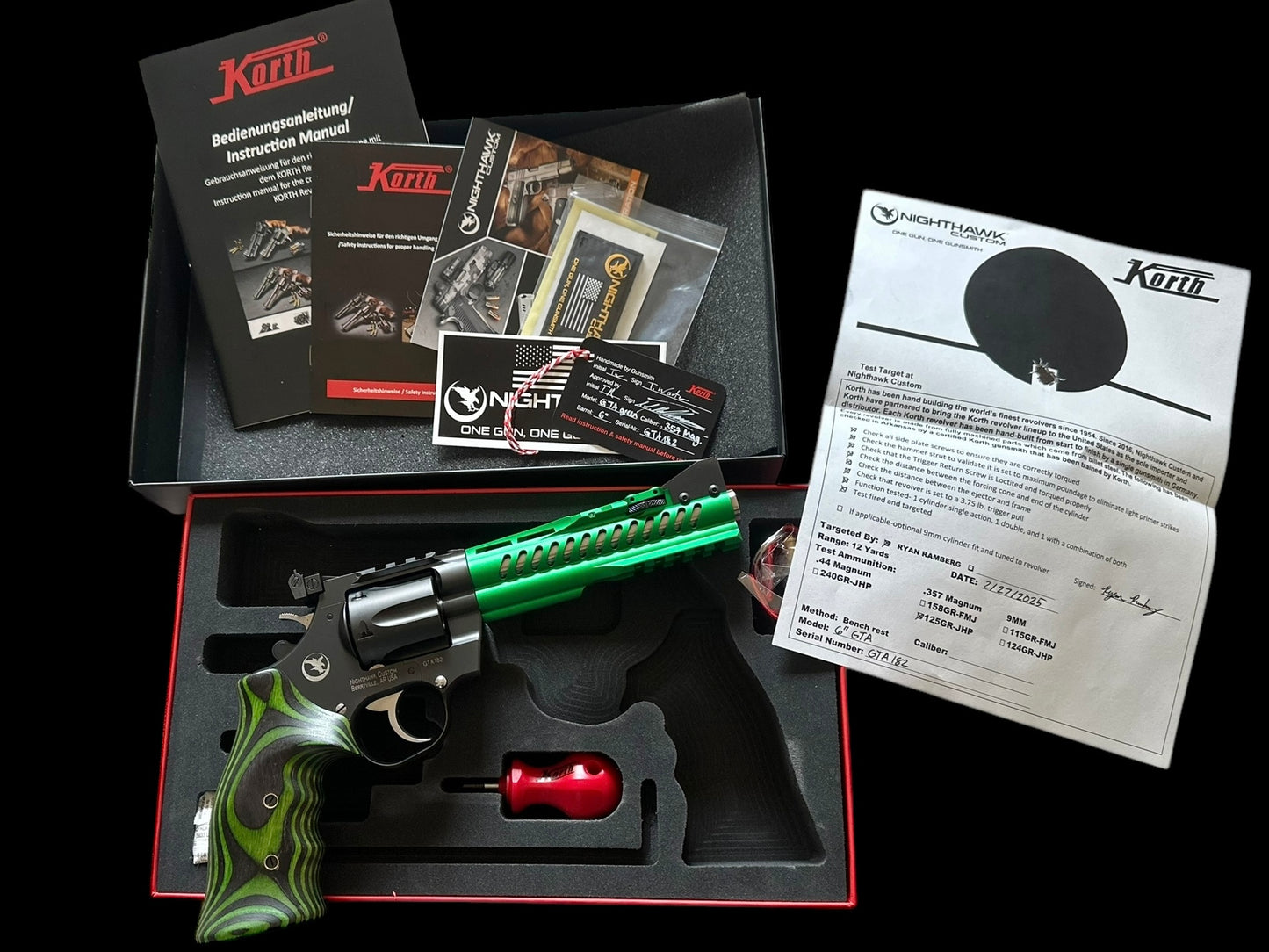 NIGHTHAWK CUSTOM KORTH REVOLVER SUPER SPORT GTA GREEN .357 MAG