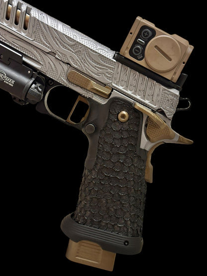 STACCATO CUSTOM XC “TRIBAL DRAGON” ENGRAVED IN GRAY/BRONZE WITH ACRO P2 & X300