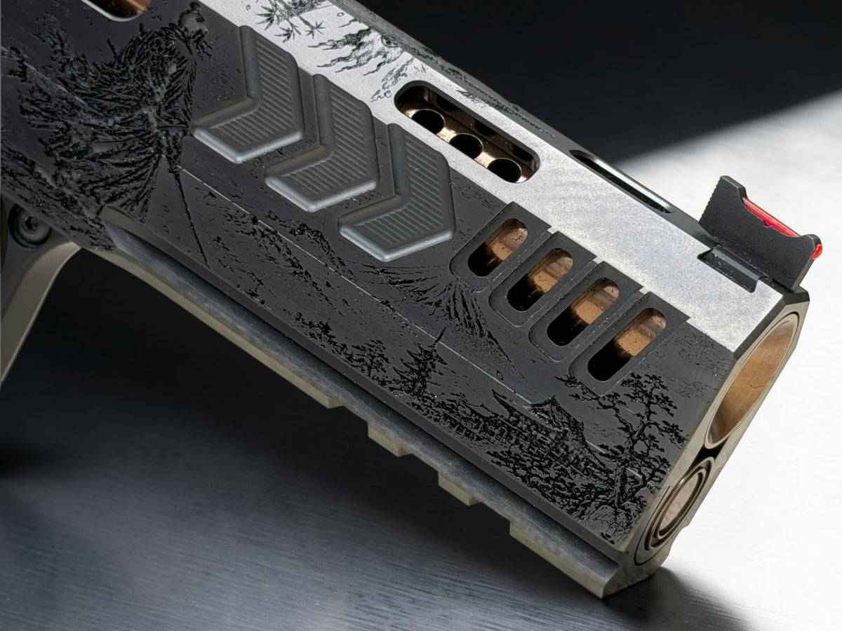 CNC GUNWORKS AKIRA “KATANAKAJI” 1 OF 5 PORTED 4.6”  DLC/ROSE GOLD FINISH 9MM