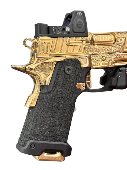 STACCATO CUSTOM CS 3.5” FULLY ENGRAVED 24K GOLD PLATED WITH RMR & TLR7