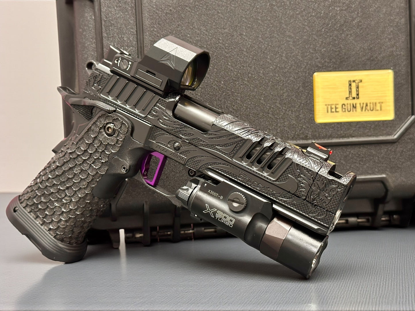 STACCATO XC CUSTOM “TRIBAL DRAGON BLACK” EDITION INFINITY TRIGGER APEX FUSION AND X300