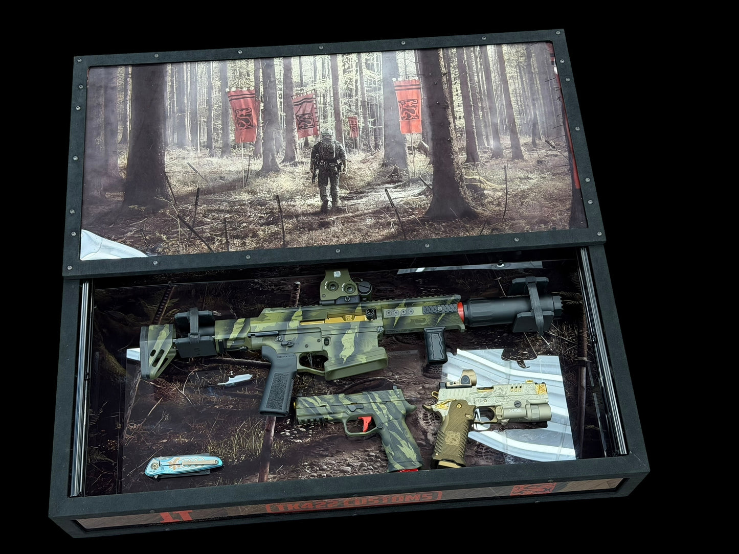 RONIN ULTIMATE 1 OF 1 GENESIS STACCATO AGENCY SIG SPARTAN 5 RINGS KNIFE SET SIGNED WITH COA