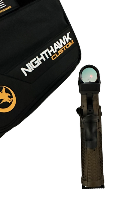 NIGHTHAWK CUSTOM TRS COMMANDER 4.25” TACTICAL READY SERIES IN BATTLE WORN BRONZE WITH TRIJICON SRO 2.5 9MM