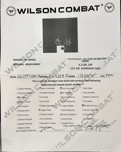 Wilson combat Super-grade Commander Special Two-Tone 9mm