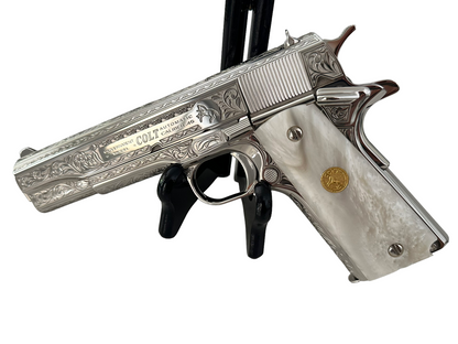 COLT CUSTOM 1911 FULLY ENGRAVED HIGH POLISHED AND NICKEL PLATED .45ACP
