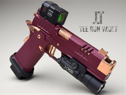 STACCATO CUSTOM XC BLACK CHERRY 18K ROSE GOLD ACCENTS WITH PHOENIX ALUMINUM GRIPS ACRO P2 , X300 (pre owned)