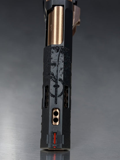 CNC GUNWORKS AKIRA “KATANAKAJI” 1 OF 5 PORTED 4.6”  DLC/ROSE GOLD FINISH 9MM