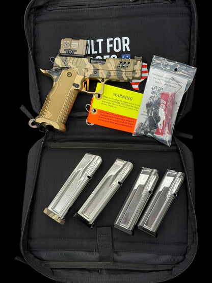 STACCATO CUSTOM C2 PORTED 3.9"
MULTICAM WITH T7 ALUMINUM GRIPS, APE AIMPOINT ACRO P2 & RED DIRT "EDGE" TRIGGER
