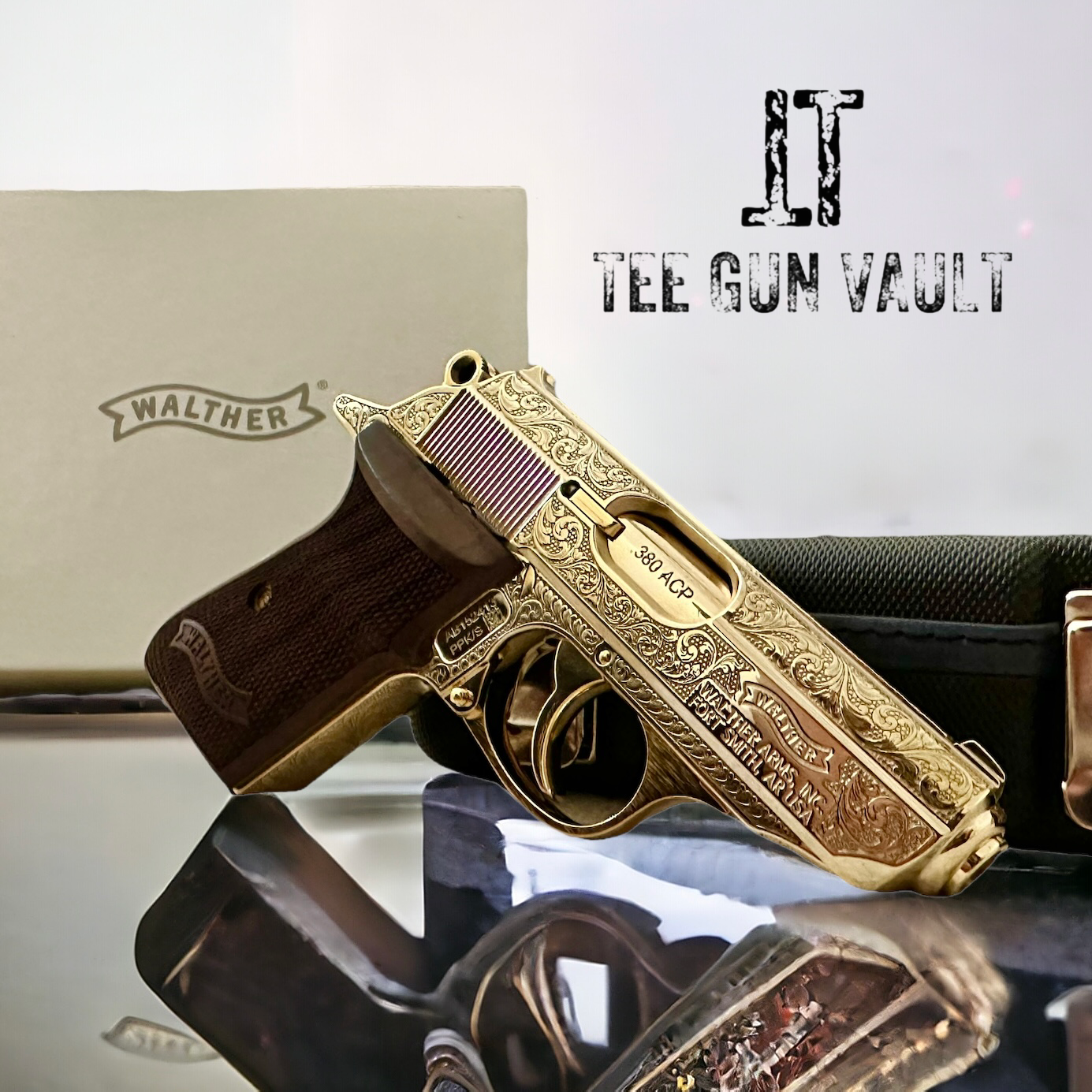 WALTHER PPK/S FULLY ENGRAVED AND 24K GOLD PLATED