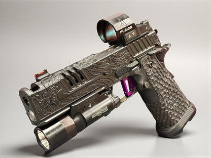 STACCATO XC CUSTOM “TRIBAL DRAGON BLACK” EDITION INFINITY TRIGGER APEX FUSION AND X300