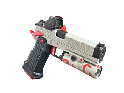 PHOENIX TRINITY H PRO CUSTOM ALUMINUM EVO GRIPS WITH TRIJICON RMR HD AND X300 9MM