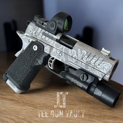 CUSTOM STACCATO C “SPARTACUS” EDITION PORTED FULLY ENGRAVED WITH SILVER FINISH SRO AND X300