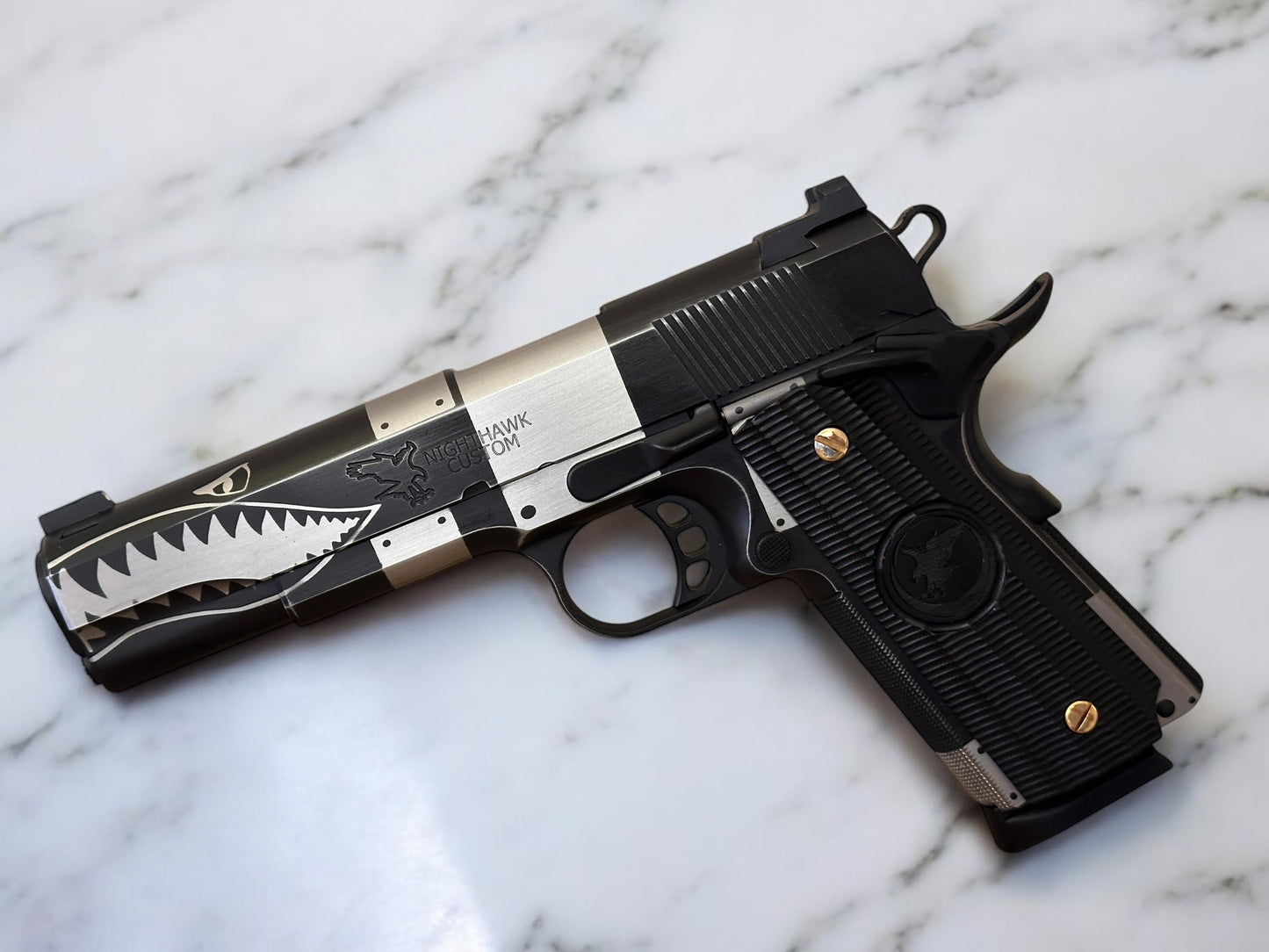 NIGHTHAWK CUSTOM GRP SHARK 1 OF A KIND .45 ACP PRE OWNED EXCELLENT CONDITION