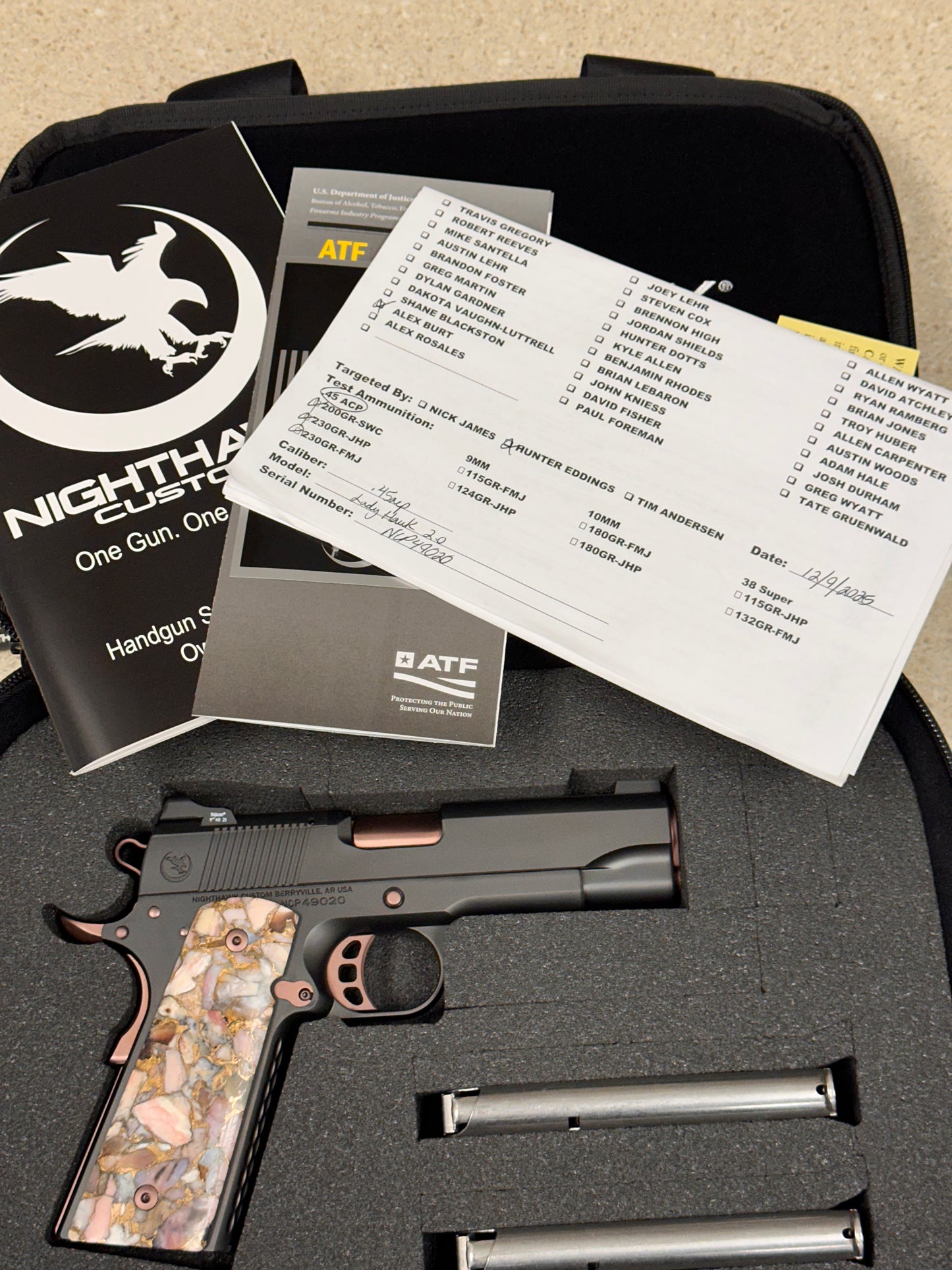 NIGHTHAWK CUSTOM LADYHAWK 2.0 DLC/ROSE GOLD .45ACP