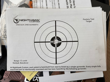 NIGHTHAWK CUSTOM AGENT 2 COMMANDER OPTIC READY RECON ROSE GOLD FINISH .45ACP PRO TECH KNIFE