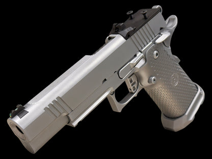 GUNCRAFTER INDUSTRIES DOUBLE STACK 9mm OPTIC READY SILVER PVD WITH ALUMINUM GRIPS
