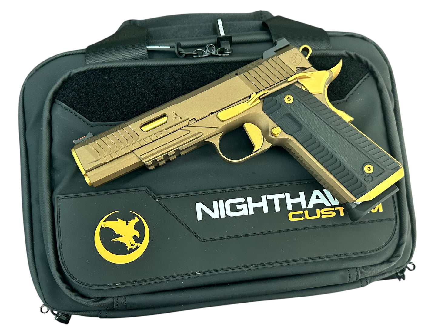 NIGHTHAWK CUSTOM AGENT 2 GOVERNMENT 5” 9mm BRONZE WITH GOLD TIN ACCENTS OPTIC READY.